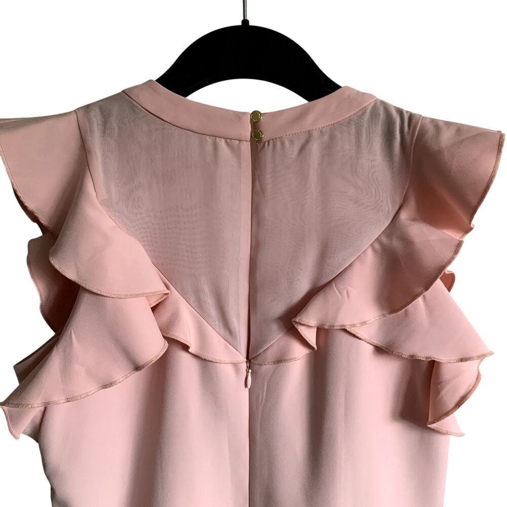 Vince Camuto Laguna Pink Ruffle Crepe Shift Dress Size 8 Bridal Graduation Party - Picture 7 of 10